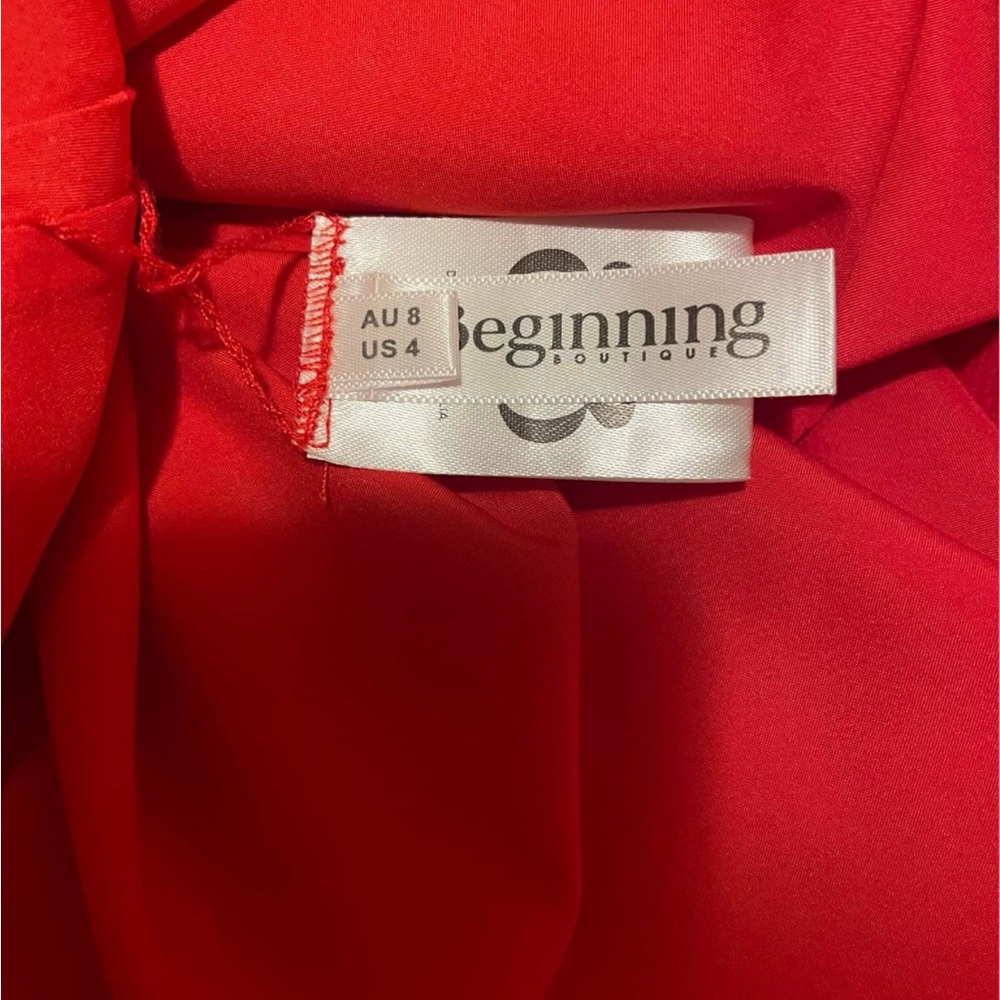 Beginning Boutique Cassander Red Strapless Maxi Dress Sz 4 EUC LIKE NEW!! - Picture 5 of 9